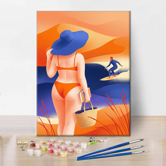 Blaženosť plážového dňa - Maľovanie podľa čísel