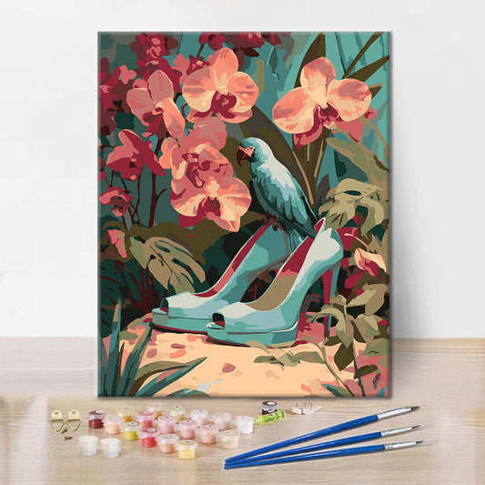 Modré vysoké podpätky - Maľovanie podľa čísel