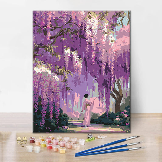 Záhrada vistérií - Maľovanie podľa čísel