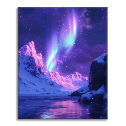 Maľovanie podľa čísel - Psychedelická Aurora