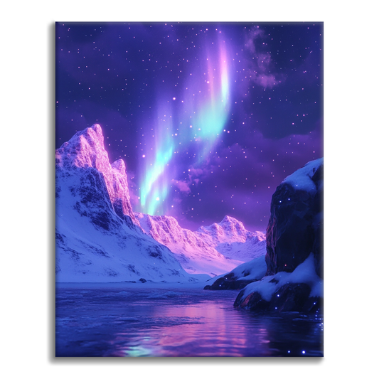 Maľovanie podľa čísel - Psychedelická Aurora
