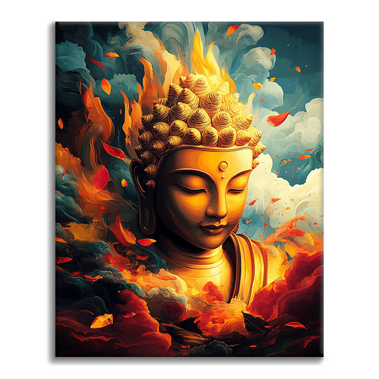 Maľovanie podľa čísel - Zlatý Budha