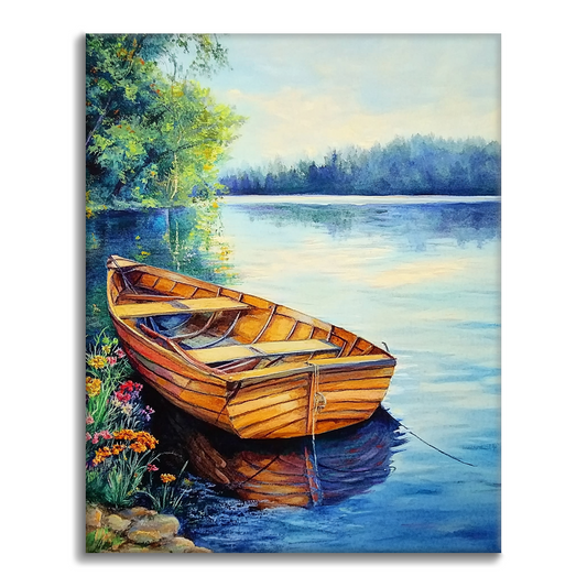 Maľovanie podľa čísel - Lode v jazere