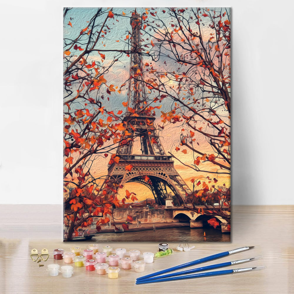 Maľovanie podľa čísel - Jesenné lístie v Paríži