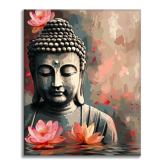 Maľovanie podľa čísel - Budha s kvetom