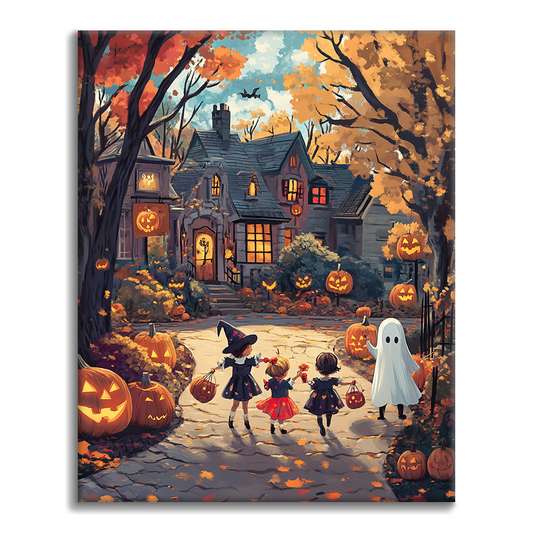 Maľovanie podľa čísel - Halloweenska radosť