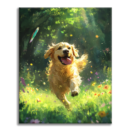 Maľovanie podľa čísel - Zlatý retriever