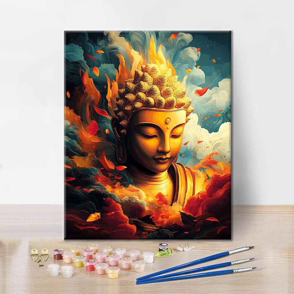 Maľovanie podľa čísel - Zlatý Budha