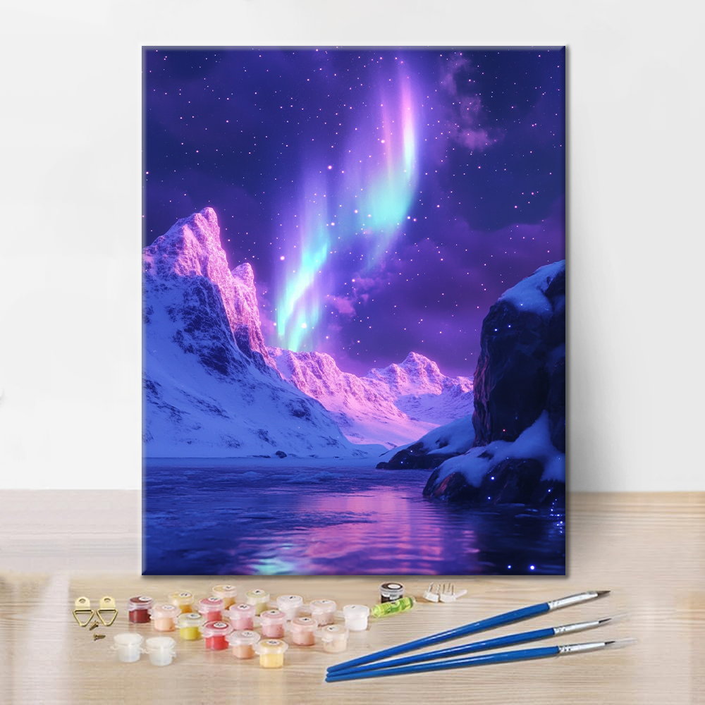 Maľovanie podľa čísel - Psychedelická Aurora