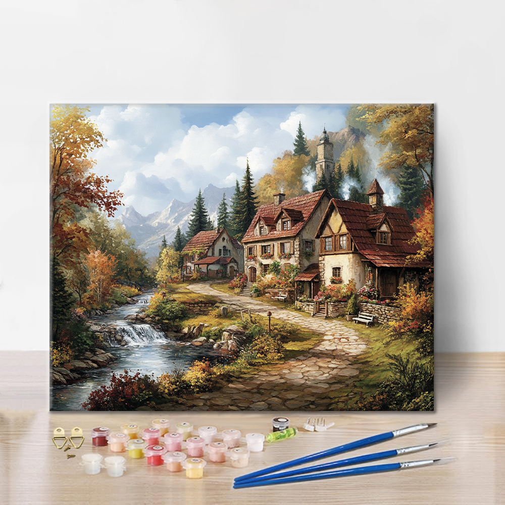 Maľovanie podľa čísel - Idylická dedina