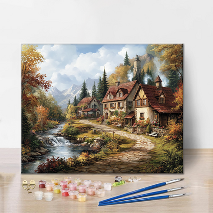 Maľovanie podľa čísel - Idylická dedina