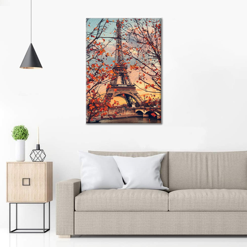 Maľovanie podľa čísel - Jesenné lístie v Paríži