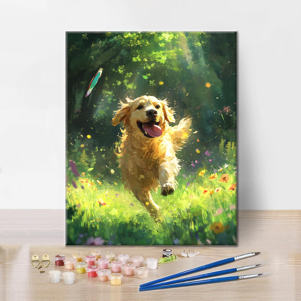 Maľovanie podľa čísel - Zlatý retriever