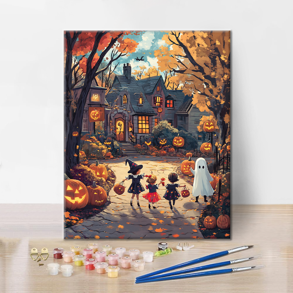 Maľovanie podľa čísel - Halloweenska radosť