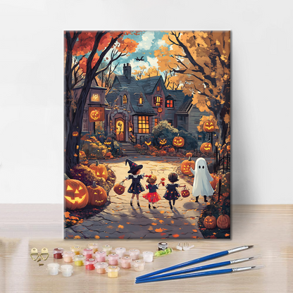 Maľovanie podľa čísel - Halloweenska radosť