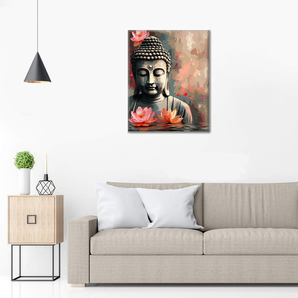 Maľovanie podľa čísel - Budha s kvetom