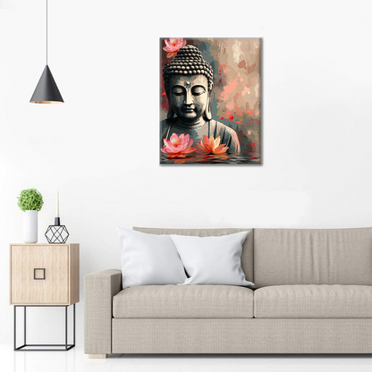 Maľovanie podľa čísel - Budha s kvetom