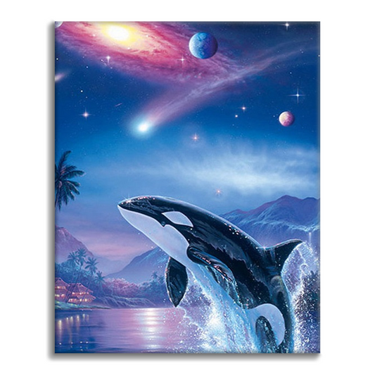 Maľovanie podľa čísel - Planéta veľrýb Aurora