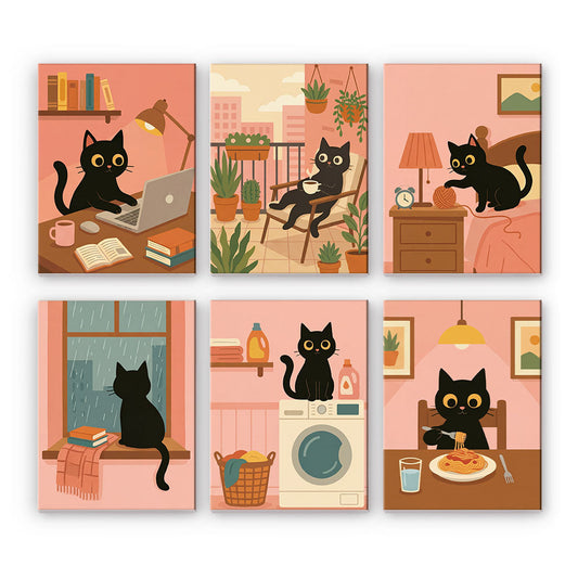 Deň čiernych mačiek - Maľovanie podľa čísel