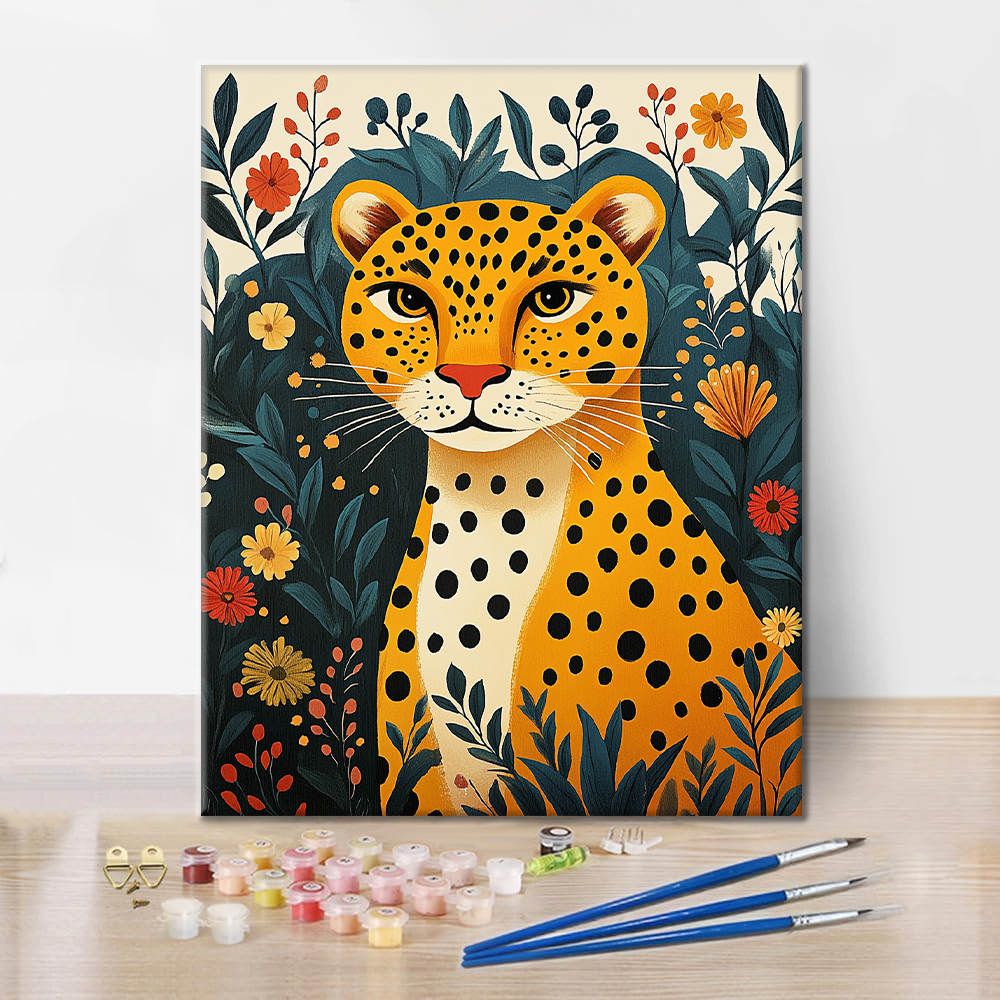 Maľovanie podľa čísel - Leopard v džungli
