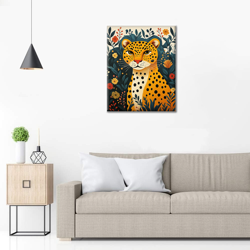 Maľovanie podľa čísel - Leopard v džungli