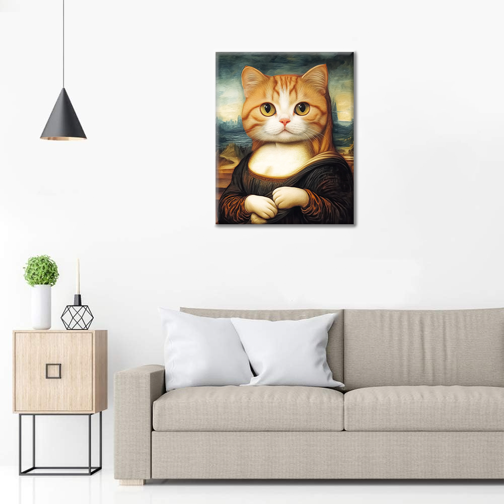 Maľovanie podľa čísel - Mačka Mona Lisa