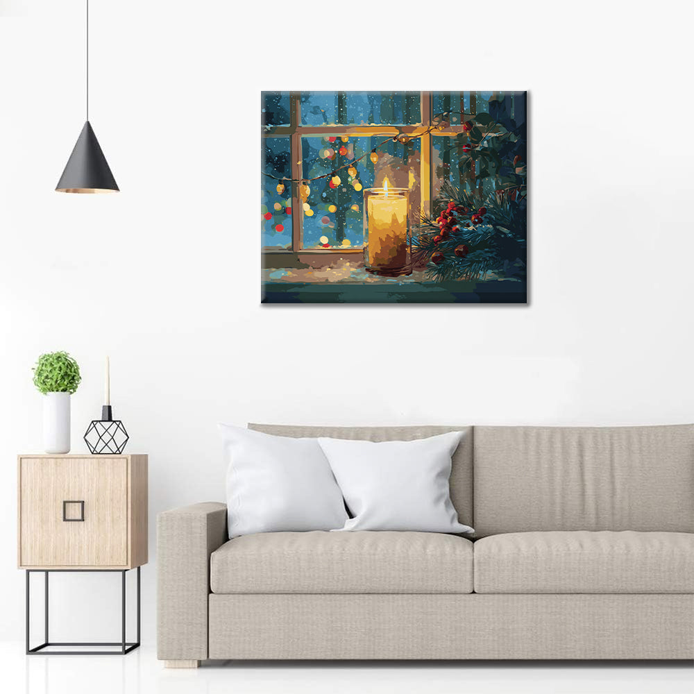 Vianočné svetlo sviečok – Maľovanie podľa čísiel