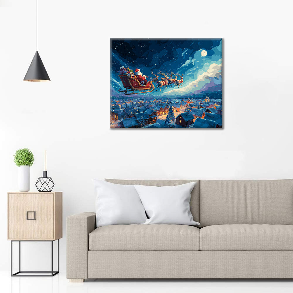 Polnočná jazda na saniach – Maľovanie podľa čísiel