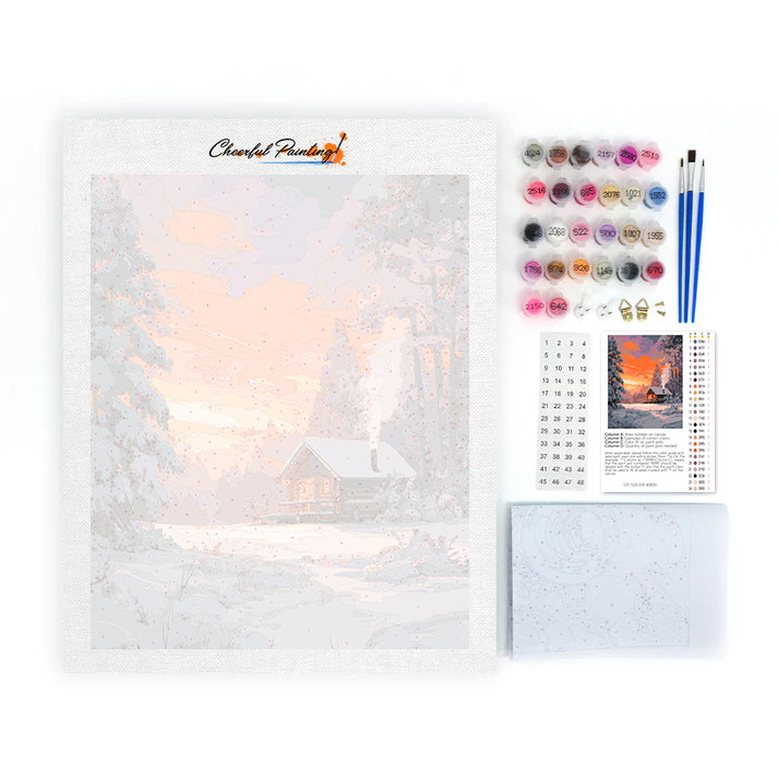 Zimná chata – Maľovanie podľa čísiel