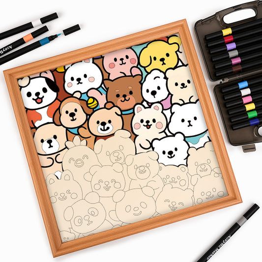 Lesní spoločníci - Drevená farebná skladačka