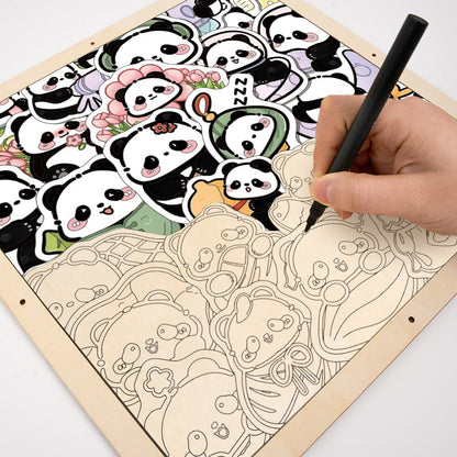 Panda II - Drevená farebná skladačka