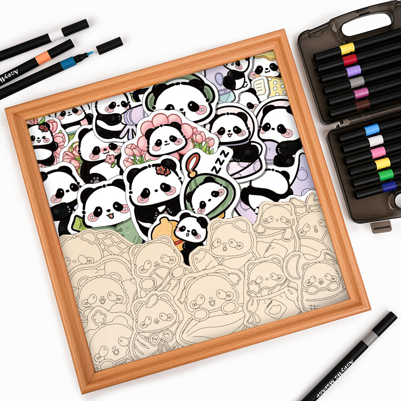 Panda II - Drevená farebná skladačka