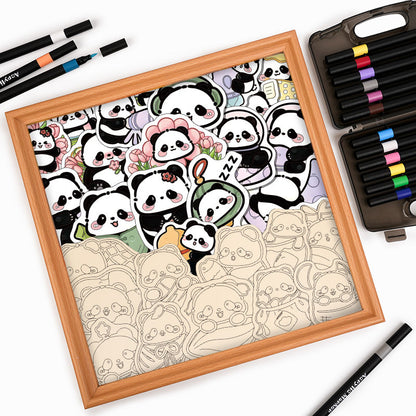 Panda II - Drevená farebná skladačka