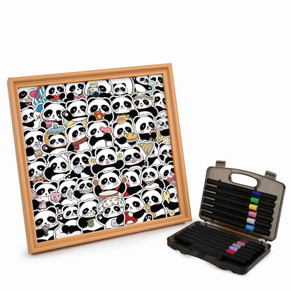 Panda III - Drevená farebná skladačka