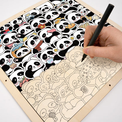 Panda III - Drevená farebná skladačka