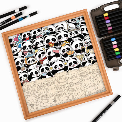 Panda III - Drevená farebná skladačka