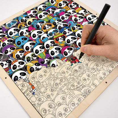 Panda - Drevená farebná skladačka