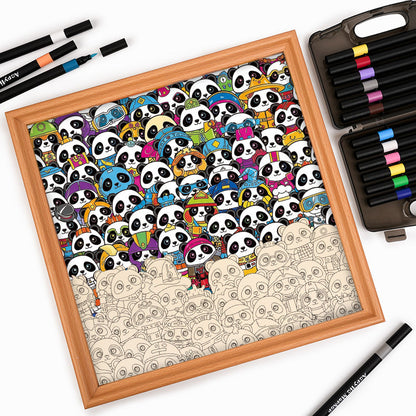 Panda - Drevená farebná skladačka