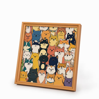 Shiba Inu - Drevená farebná skladačka