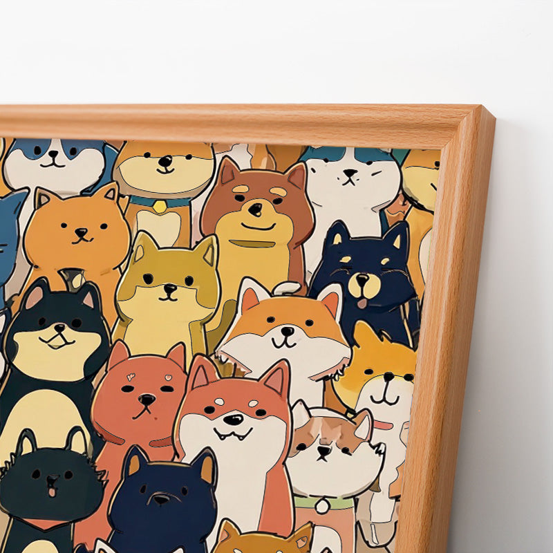 Shiba Inu - Drevená farebná skladačka