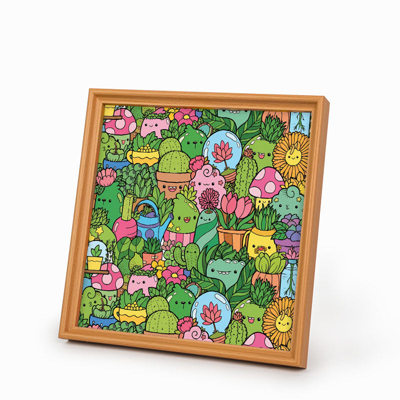 Botanický raj - Drevená farebná skladačka