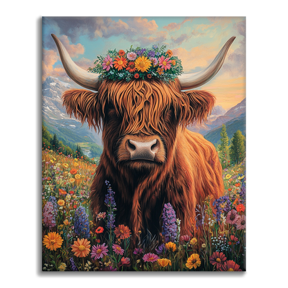 Maľovanie podľa čísel - Highlandská krava