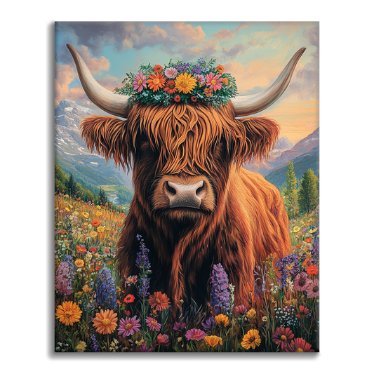 Maľovanie podľa čísel - Highlandská krava