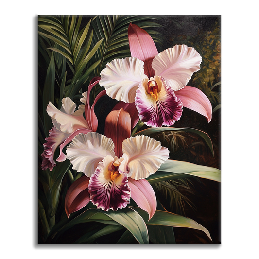 Maľovanie podľa čísel - Ružová orchidea