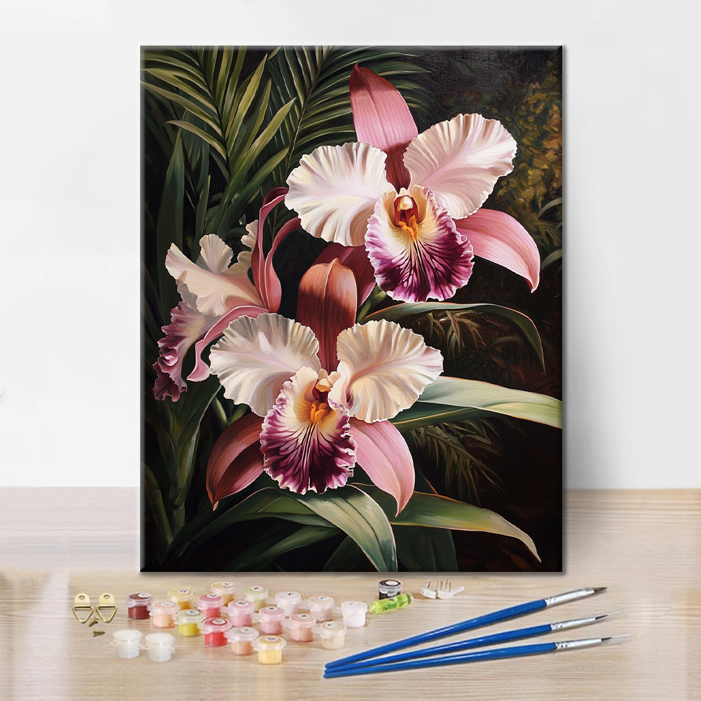 Maľovanie podľa čísel - Ružová orchidea