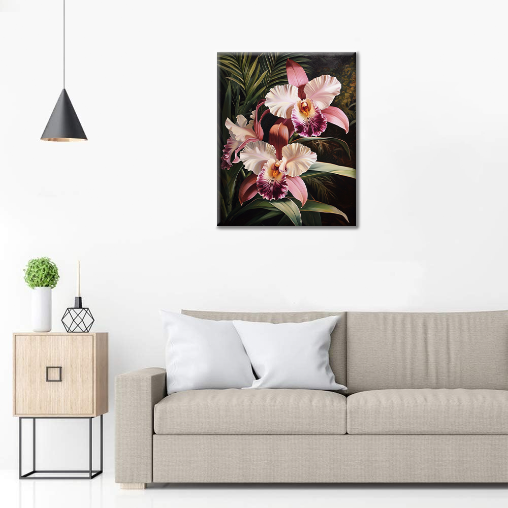 Maľovanie podľa čísel - Ružová orchidea