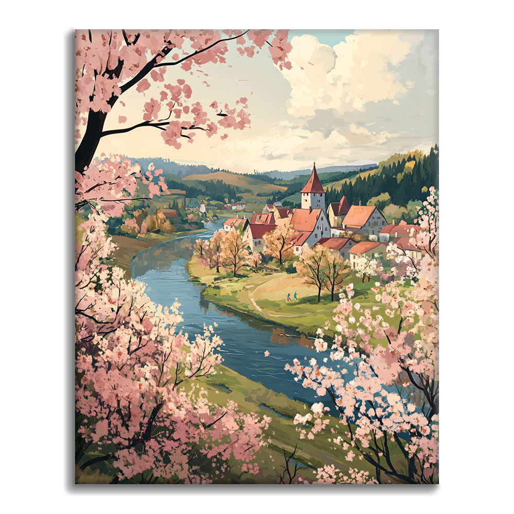 Maľovanie podľa čísel - Dedinka Spring River