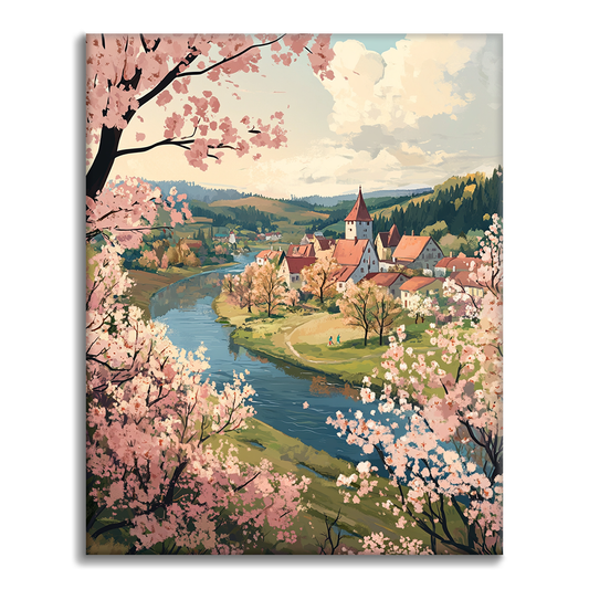 Maľovanie podľa čísel - Dedinka Spring River