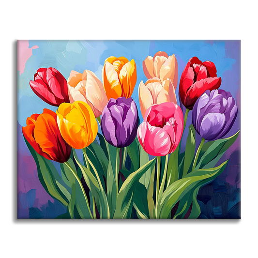 Maľovanie podľa čísel - Tulipány