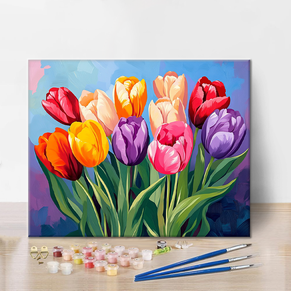 Maľovanie podľa čísel - Tulipány